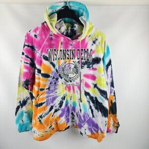POP SURF Hoodie Mens XL Multi Wisconsin Dells Tie Dye Sweatshirt NWT